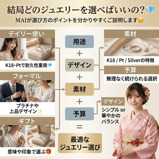 💎結局どのジュエリーを選べばいいの?|MAIが分かりやすくご説明します😊