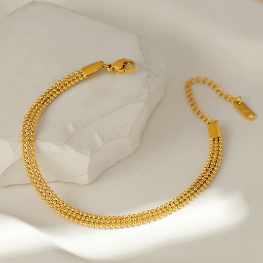 新商品 ステンレスブレスレット 18Kコーティング デザイン レディース アレルギー対応 高品質 ゴールド仕上げ 女性 人気 ギフト プレゼント