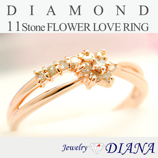 ダイヤモンド フラワー リング