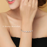 ブレスレット レディース 豪華5粒 ブレスレット プラチナ仕上げ 重ね付け 誕生日 ギフト プレゼント セール ブレスレット レディース 豪華5粒 ブレスレット プラチナ仕上げ 重ね付け 誕生日 ギフト プレゼント セール