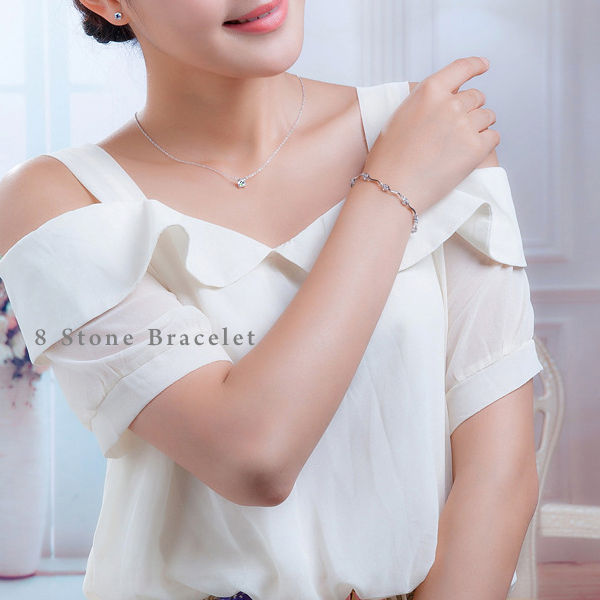 ブレスレット レディース 贅沢8粒 波型 一周 ブレスレット エタニティ プラチナ仕上げ 誕生日 ギフト プレゼント セール ブレスレット レディース 贅沢8粒 波型 一周 ブレスレット エタニティ プラチナ仕上げ 誕生日 ギフト プレゼント セール