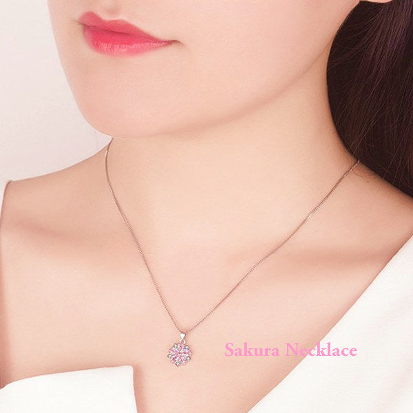 ネックレス レディース 豪華 計1.415カラット さくら ネックレス ピアス 桜 サクラ プラチナ仕上げ レディース ギフト プレゼント ネックレス レディース 豪華 計1.415カラット さくら ネックレス ピアス 桜 サクラ プラチナ仕上げ レディース ギフト プレゼント