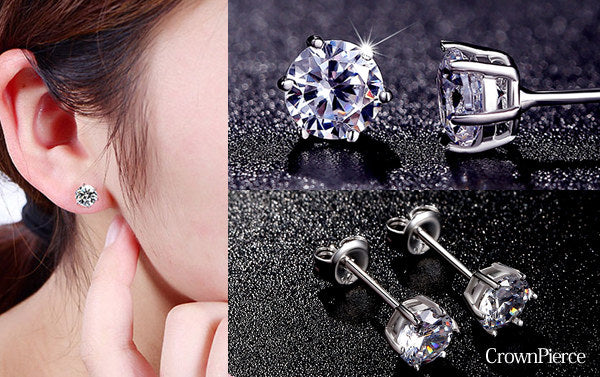 レディース クラウン ピアス 一粒 ピアス プラチナ仕上げ 誕生日 ギフト プレゼント レディース クラウン ピアス 一粒 ピアス プラチナ仕上げ 誕生日 ギフト プレゼント