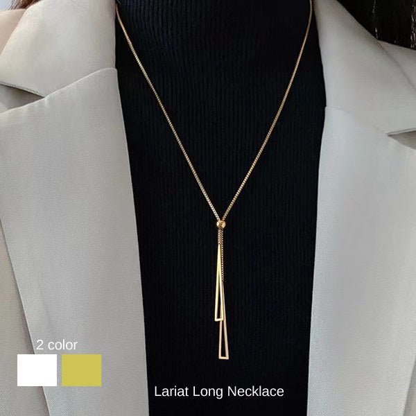 ロングネックレス レディース シンプル チェーン ラリエット 三角 カジュアル シルバー ゴールド レディース ギフト プレゼント ロングネックレス レディース シンプル チェーン ラリエット 三角 カジュアル シルバー ゴールド レディース ギフト プレゼント