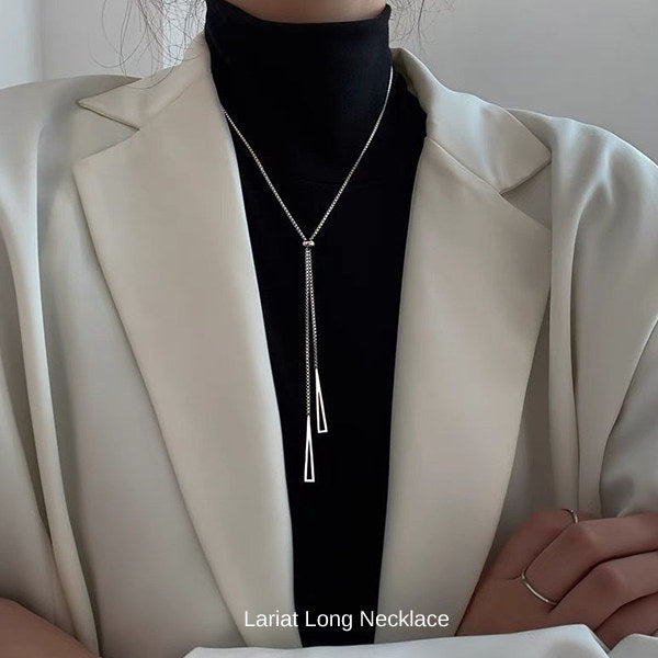 ロングネックレス レディース シンプル チェーン ラリエット 三角 カジュアル シルバー ゴールド レディース ギフト プレゼント ロングネックレス レディース シンプル チェーン ラリエット 三角 カジュアル シルバー ゴールド レディース ギフト プレゼント
