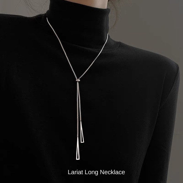 ロングネックレス レディース シンプル チェーン ラリエット 三角 カジュアル シルバー ゴールド レディース ギフト プレゼント ロングネックレス レディース シンプル チェーン ラリエット 三角 カジュアル シルバー ゴールド レディース ギフト プレゼント