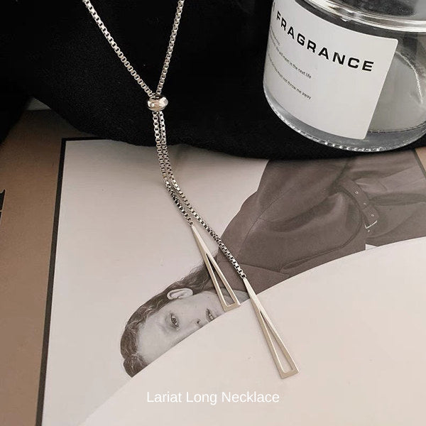 ロングネックレス レディース シンプル チェーン ラリエット 三角 カジュアル シルバー ゴールド レディース ギフト プレゼント ロングネックレス レディース シンプル チェーン ラリエット 三角 カジュアル シルバー ゴールド レディース ギフト プレゼント