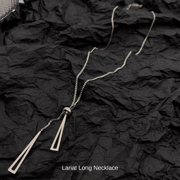 ロングネックレス レディース シンプル チェーン ラリエット 三角 カジュアル シルバー ゴールド レディース ギフト プレゼント ロングネックレス レディース シンプル チェーン ラリエット 三角 カジュアル シルバー ゴールド レディース ギフト プレゼント