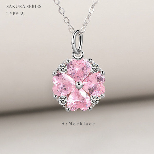 ネックレス レディース 豪華 計1.7カラット さくらシリーズ タイプ2 ネックレス ピアス 指輪 ブレスレット 桜 サクラ プラチナ仕上げ レディース ギフト プレゼント ネックレス レディース 豪華 計1.7カラット さくらシリーズ タイプ2 ネックレス ピアス 指輪 ブレスレット 桜 サクラ プラチナ仕上げ レディース ギフト プレゼント