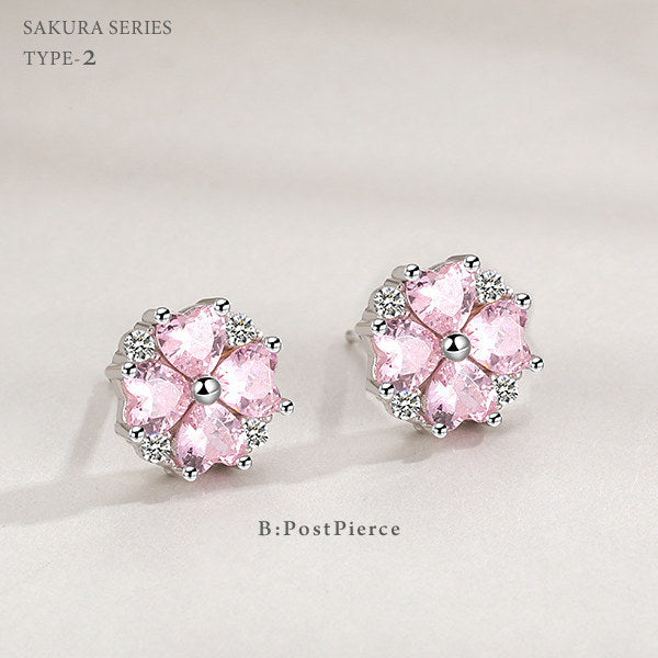 ネックレス レディース 豪華 計1.7カラット さくらシリーズ タイプ2 ネックレス ピアス 指輪 ブレスレット 桜 サクラ プラチナ仕上げ レディース ギフト プレゼント ネックレス レディース 豪華 計1.7カラット さくらシリーズ タイプ2 ネックレス ピアス 指輪 ブレスレット 桜 サクラ プラチナ仕上げ レディース ギフト プレゼント