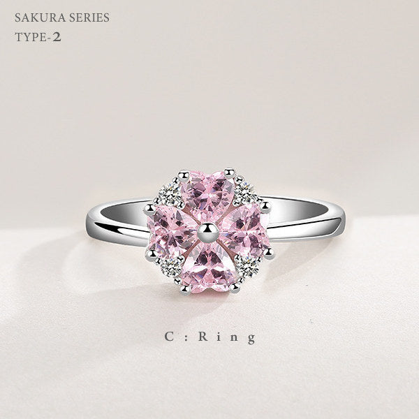 ネックレス レディース 豪華 計1.7カラット さくらシリーズ タイプ2 ネックレス ピアス 指輪 ブレスレット 桜 サクラ プラチナ仕上げ レディース ギフト プレゼント ネックレス レディース 豪華 計1.7カラット さくらシリーズ タイプ2 ネックレス ピアス 指輪 ブレスレット 桜 サクラ プラチナ仕上げ レディース ギフト プレゼント