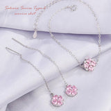 ネックレス レディース 豪華 計1.7カラット さくらシリーズ タイプ2 ネックレス ピアス 指輪 ブレスレット 桜 サクラ プラチナ仕上げ レディース ギフト プレゼント ネックレス レディース 豪華 計1.7カラット さくらシリーズ タイプ2 ネックレス ピアス 指輪 ブレスレット 桜 サクラ プラチナ仕上げ レディース ギフト プレゼント