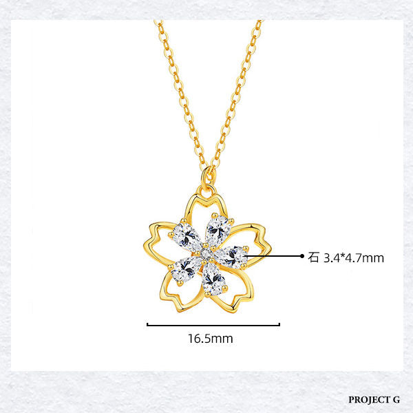 ネックレス レディース 桜 さくら 可愛い 豪華 回る 1.1カラット ネックレス プラチナド仕上げ レディース ギフト プレゼント ネックレス レディース 桜 さくら 可愛い 豪華 回る 1.1カラット ネックレス プラチナド仕上げ レディース ギフト プレゼント