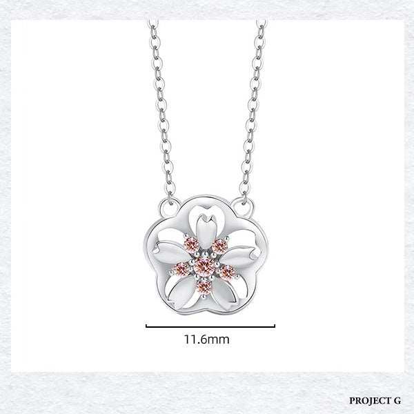 ネックレス レディース 桜 さくら 可愛い 豪華 回転する 0.55カラット ネックレス プラチナド仕上げ レディース ギフト プレゼント ネックレス レディース 桜 さくら 可愛い 豪華 回転する 0.55カラット ネックレス プラチナド仕上げ レディース ギフト プレゼント