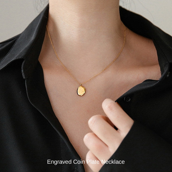 新商品 コインネックレス レディース プレート彫刻 不規則 ステンレス ゴールド ワンポイント カジュアル レディース ギフト プレゼント 新商品 コインネックレス レディース プレート彫刻 不規則 ステンレス ゴールド ワンポイント カジュアル レディース ギフト プレゼント