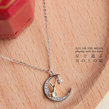 レディース ネックレス 揺れる石 猫ペンダント G Jewelry 最高峰 星で遊ぶ月の上の猫 可愛い プラチナ仕上げ 誕生日 ギフト プレゼント レディース ネックレス 揺れる石 猫ペンダント G Jewelry 最高峰 星で遊ぶ月の上の猫 可愛い プラチナ仕上げ 誕生日 ギフト プレゼント