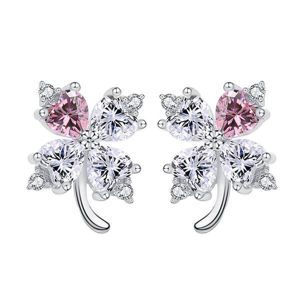 ネックレス レディース 4つ葉のクローバー 可愛い 豪華 回る 1.2カラット ネックレス ピアス イヤリング プラチナ仕上げ レディース ギフト プレゼント ネックレス レディース 4つ葉のクローバー 可愛い 豪華 回る 1.2カラット ネックレス ピアス イヤリング プラチナ仕上げ レディース ギフト プレゼント