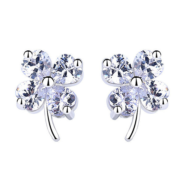 ネックレス レディース 4つ葉のクローバー 可愛い 豪華 回る 1.2カラット ネックレス ピアス イヤリング プラチナ仕上げ レディース ギフト プレゼント ネックレス レディース 4つ葉のクローバー 可愛い 豪華 回る 1.2カラット ネックレス ピアス イヤリング プラチナ仕上げ レディース ギフト プレゼント