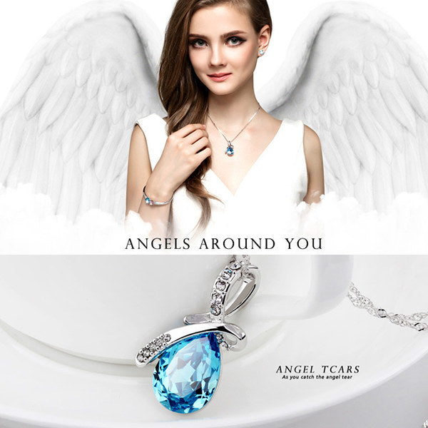 ネックレス レディース ウォータードロップ エンジェルターコイズ 可愛く エレガント ネックレス アクアマリーン 清楚 プラチナ仕上げ レディース ギフト プレゼント ネックレス レディース ウォータードロップ エンジェルターコイズ 可愛く エレガント ネックレス アクアマリーン 清楚 プラチナ仕上げ レディース ギフト プレゼント