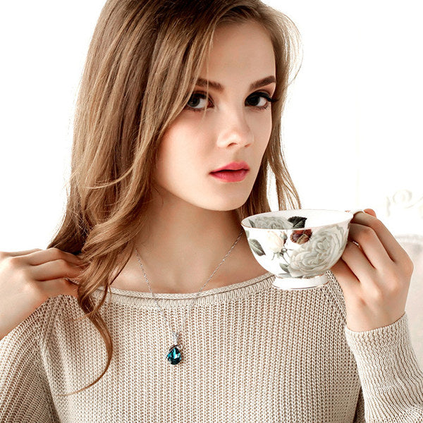 ネックレス レディース ウォータードロップ エンジェルターコイズ 可愛く エレガント ネックレス アクアマリーン 清楚 プラチナ仕上げ レディース ギフト プレゼント ネックレス レディース ウォータードロップ エンジェルターコイズ 可愛く エレガント ネックレス アクアマリーン 清楚 プラチナ仕上げ レディース ギフト プレゼント