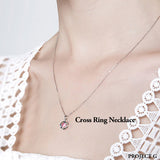 ネックレス レディース 大粒 クロスリング 一粒 ネックレス プラチナ仕上げ レディース 誕生日 ギフト プレゼント ネックレス レディース 大粒 クロスリング 一粒 ネックレス プラチナ仕上げ レディース 誕生日 ギフト プレゼント