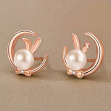 レディース ネックレス ピアス うさぎ 月の兎 可愛い 玉兎 ピンクゴールド プラチナ仕上げ 淡水パール cz ギフト プレゼント レディース ネックレス ピアス うさぎ 月の兎 可愛い 玉兎 ピンクゴールド プラチナ仕上げ 淡水パール cz ギフト プレゼント