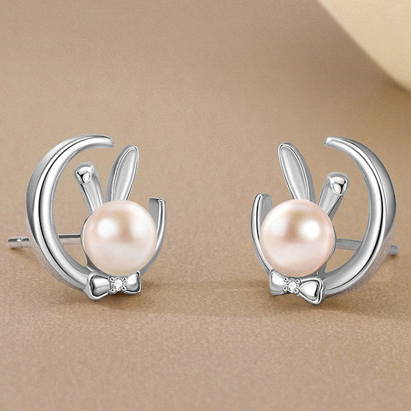 レディース ネックレス ピアス うさぎ 月の兎 可愛い 玉兎 ピンクゴールド プラチナ仕上げ 淡水パール cz ギフト プレゼント レディース ネックレス ピアス うさぎ 月の兎 可愛い 玉兎 ピンクゴールド プラチナ仕上げ 淡水パール cz ギフト プレゼント