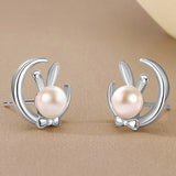 レディース ネックレス ピアス うさぎ 月の兎 可愛い 玉兎 ピンクゴールド プラチナ仕上げ 淡水パール cz ギフト プレゼント レディース ネックレス ピアス うさぎ 月の兎 可愛い 玉兎 ピンクゴールド プラチナ仕上げ 淡水パール cz ギフト プレゼント