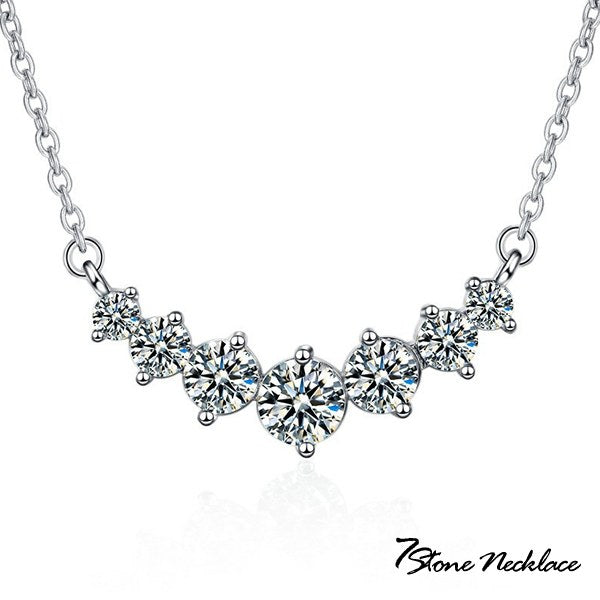 新商品 ネックレス レディース セブンストーン 7連粒  誕生石 プラチナ仕上げ レディース 女性 人気 ギフト プレゼント 新商品 ネックレス レディース セブンストーン 7連粒  誕生石 プラチナ仕上げ レディース 女性 人気 ギフト プレゼント