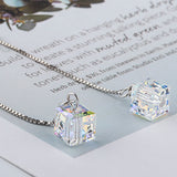 ネックレス レディース レインボー キューブ ネックレス ピアス 虹 虹色 cz プラチナ仕上げ レディース ギフト プレゼント ネックレス レディース レインボー キューブ ネックレス ピアス 虹 虹色 cz プラチナ仕上げ レディース ギフト プレゼント