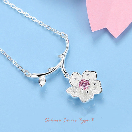 新商品 ネックレス レディース さくらシリーズ タイプ3 ネックレス 桜 サクラ プラチナ仕上げ レディース ギフト プレゼント