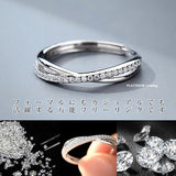 指輪 レディース サイズフリー クロスオーバー エタニティ リング プラチナ仕上げ ギフト プレゼント 指輪 レディース サイズフリー クロスオーバー エタニティ リング プラチナ仕上げ ギフト プレゼント