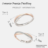 指輪 レディース サイズフリー クロスオーバー エタニティ リング プラチナ仕上げ ギフト プレゼント 指輪 レディース サイズフリー クロスオーバー エタニティ リング プラチナ仕上げ ギフト プレゼント