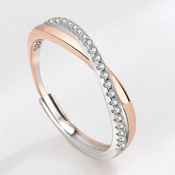 指輪 レディース サイズフリー クロスオーバー エタニティ リング プラチナ仕上げ ギフト プレゼント 指輪 レディース サイズフリー クロスオーバー エタニティ リング プラチナ仕上げ ギフト プレゼント