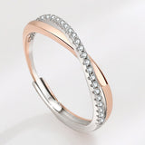 指輪 レディース サイズフリー クロスオーバー エタニティ リング プラチナ仕上げ ギフト プレゼント 指輪 レディース サイズフリー クロスオーバー エタニティ リング プラチナ仕上げ ギフト プレゼント