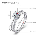 指輪 サイズフリー 一粒 クロスオーバー リング 指輪 プラチナ仕上げ レディース ギフト プレゼント 指輪 サイズフリー 一粒 クロスオーバー リング 指輪 プラチナ仕上げ レディース ギフト プレゼント