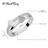 指輪 サイズフリー リング ダブル ハート 指輪 ハートリング レディース プラチナ仕上げ cz 誕生日 ギフト プレゼント 指輪 サイズフリー リング ダブル ハート 指輪 ハートリング レディース プラチナ仕上げ cz 誕生日 ギフト プレゼント