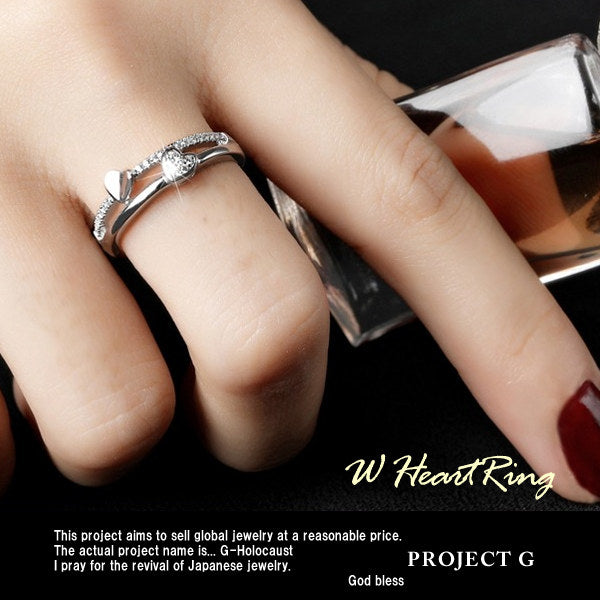 指輪 サイズフリー リング ダブル ハート 指輪 ハートリング レディース プラチナ仕上げ cz 誕生日 ギフト プレゼント 指輪 サイズフリー リング ダブル ハート 指輪 ハートリング レディース プラチナ仕上げ cz 誕生日 ギフト プレゼント