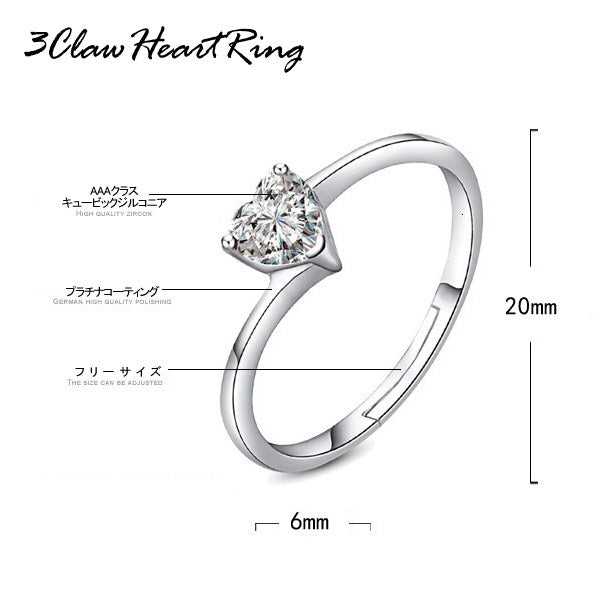 指輪 レディース サイズフリー リング 一粒 スリークロー 3爪 指輪 プラチナ仕上げ 誕生日 ギフト プレゼント 指輪 レディース サイズフリー リング 一粒 スリークロー 3爪 指輪 プラチナ仕上げ 誕生日 ギフト プレゼント