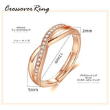 新商品 指輪 レディース サイズフリー リング クロスオーバー 指輪 ピンクゴールド プラチナ仕上げ 誕生日 ギフト プレゼント 新商品 指輪 レディース サイズフリー リング クロスオーバー 指輪 ピンクゴールド プラチナ仕上げ 誕生日 ギフト プレゼント