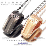 Diamond cross heart pair necklace Diamond cross heart pair necklace