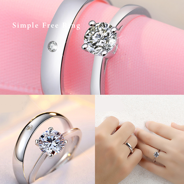 レディース サイズフリー  1粒 リング 4つ爪 指輪 プラチナ仕上げ レディース メンズ ペア ギフト 誕生日 プレゼント レディース サイズフリー  1粒 リング 4つ爪 指輪 プラチナ仕上げ レディース メンズ ペア ギフト 誕生日 プレゼント