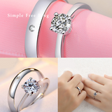 レディース サイズフリー  1粒 リング 4つ爪 指輪 プラチナ仕上げ レディース メンズ ペア ギフト 誕生日 プレゼント レディース サイズフリー  1粒 リング 4つ爪 指輪 プラチナ仕上げ レディース メンズ ペア ギフト 誕生日 プレゼント