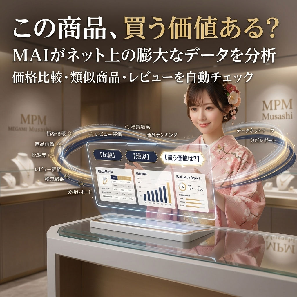 💁‍♀️ ネット中を調査してお答えします✨ 「これ、買う価値ある？」をMAIが徹底調査💎