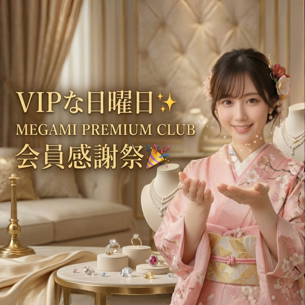 MEGAMI PREMIUM CLUB 会員感謝祭🎉 VIPな日曜日👑 MAIからのお知らせ！