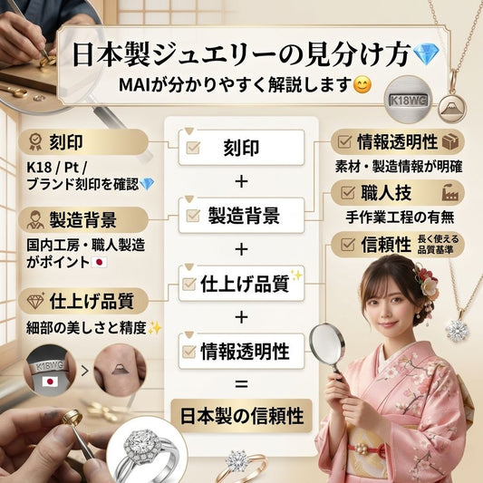 💎日本製ジュエリーの見分け方｜MAIが分かりやすくご説明します😊