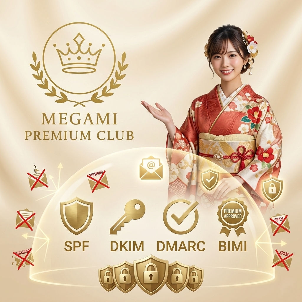 📩 MEGAMI PROJECT公式メール：Yahooで迷惑メール対策・ブランドロゴ表示✨MAIからのお知らせ