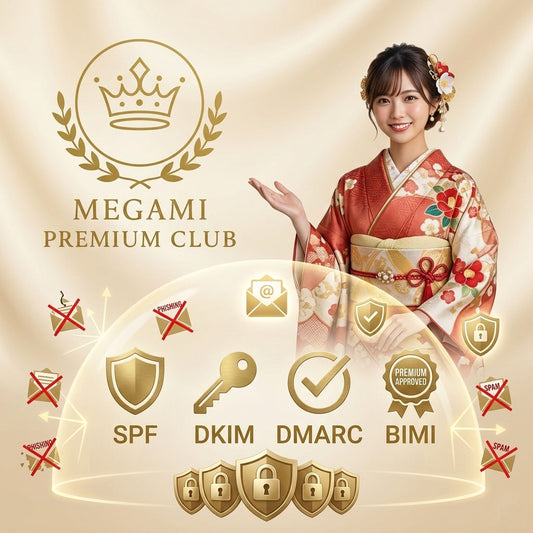 📩 MEGAMI PROJECT公式メール：Yahooで迷惑メール対策・ブランドロゴ表示✨MAIからのお知らせ