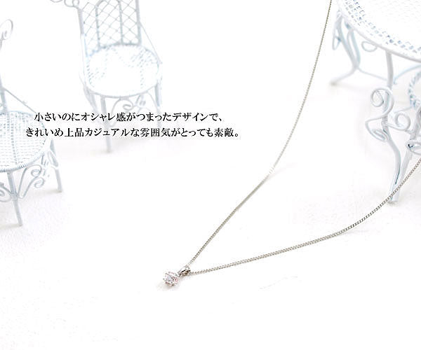 新商品 【 日本製 】プチキューブネックレス♪cz