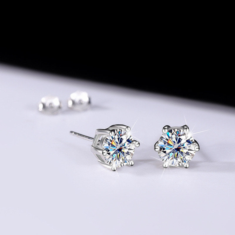 New Release Commemorative Price! Until 7/10 New Product Earrings for Women Latest Model Moissanite Solitaire Highest Grade D Color 0.5 Carat 1 Carat 2 Carat Large Stone Platinum Finish For Women Gift Present